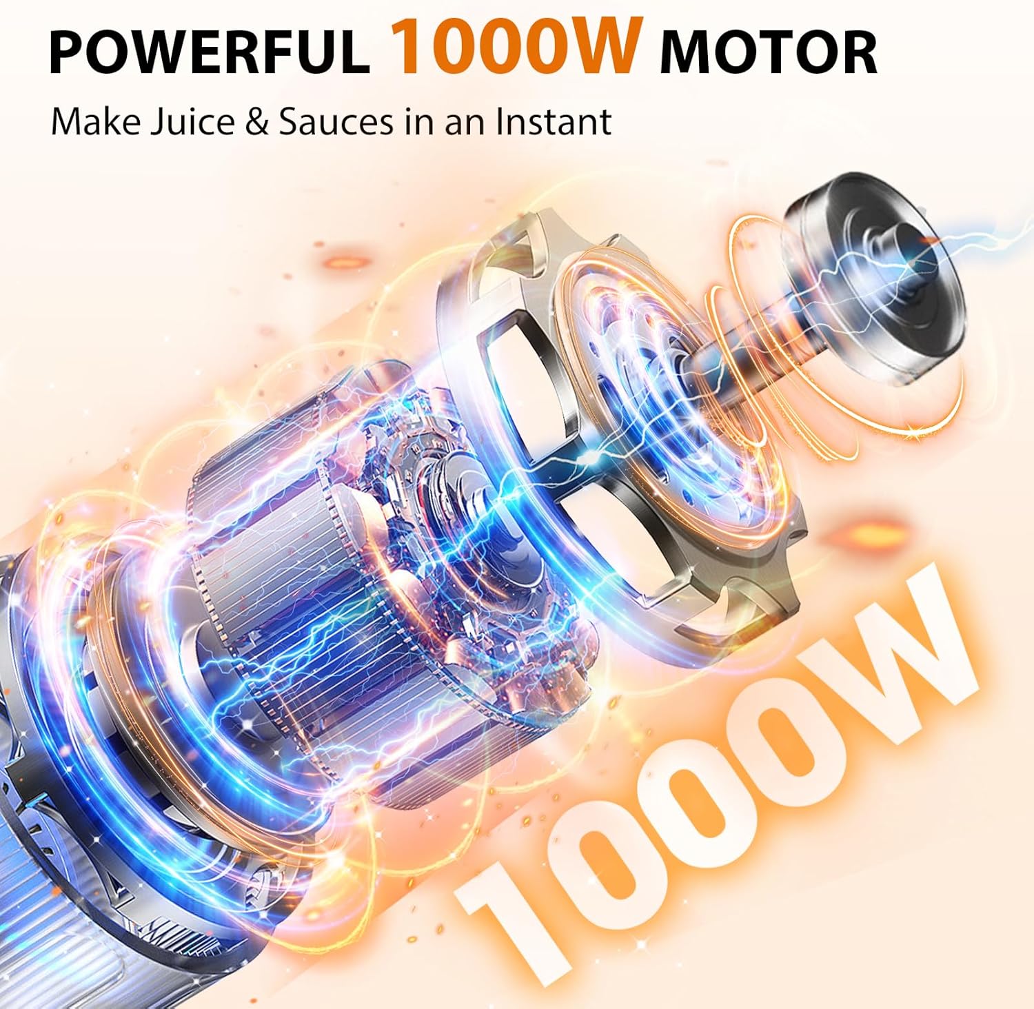 1000W Immersion Hand Blender with Attachments