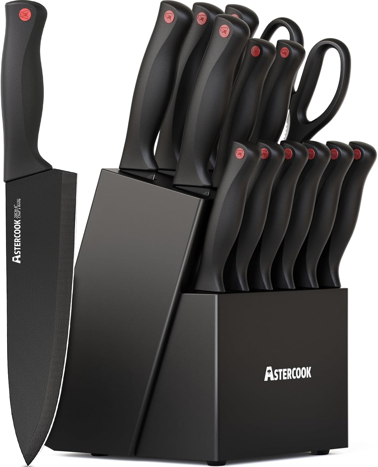 15-Piece Kitchen Knife Set with Block