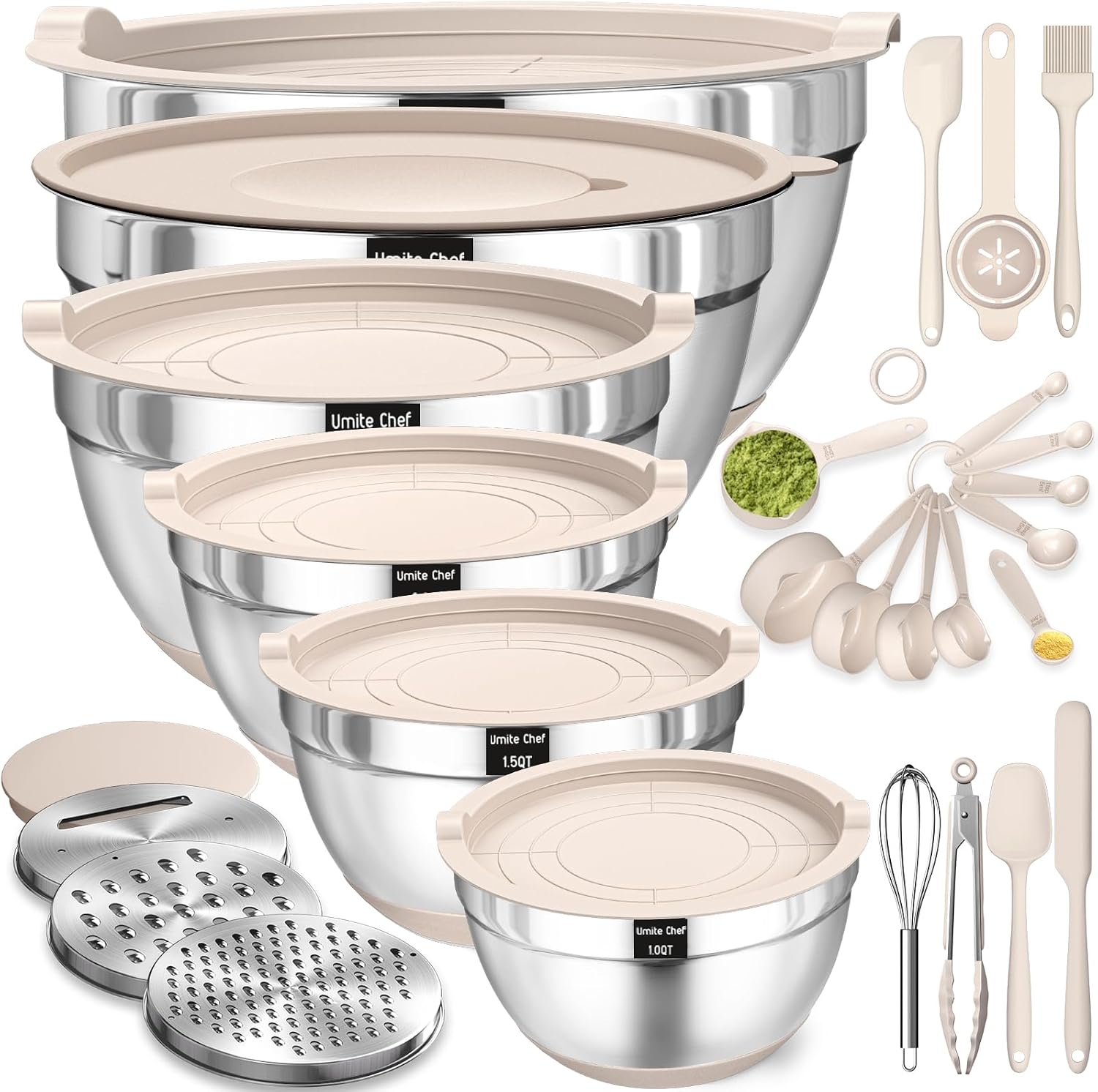 26-Piece Stainless Steel Mixing Bowl Set