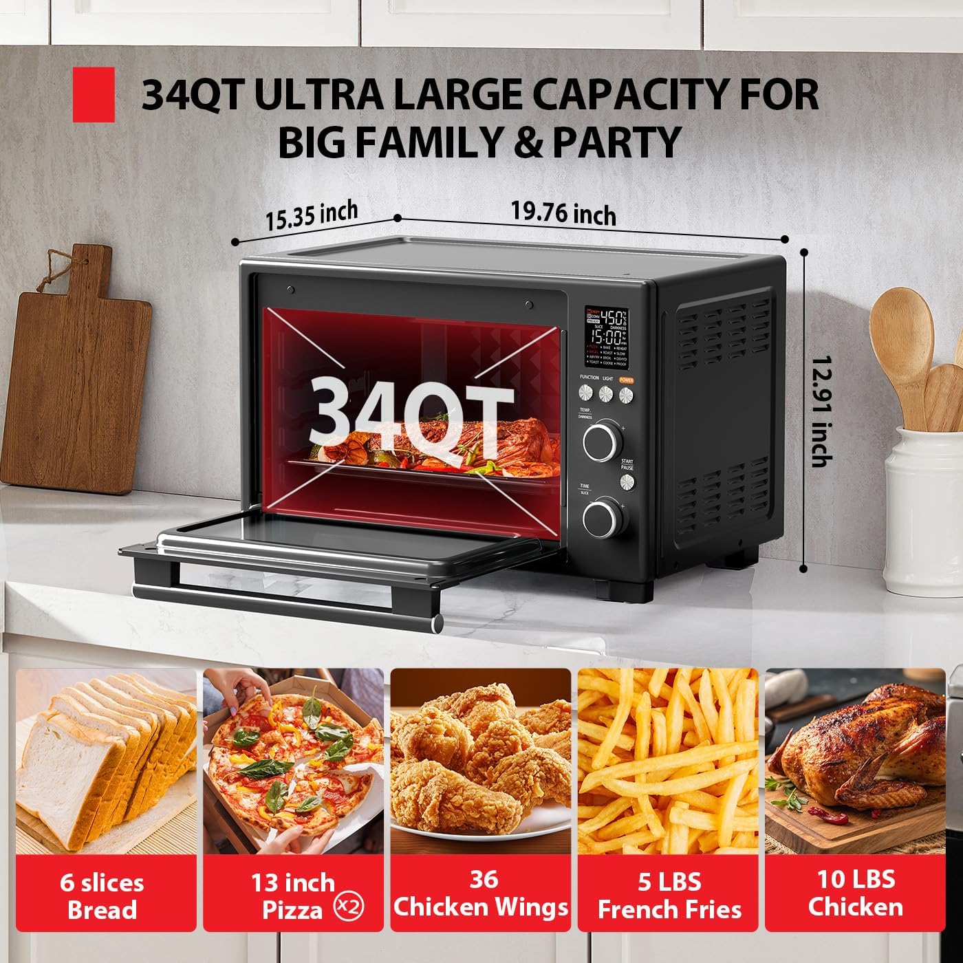 34qt Digital Air Fryer Oven