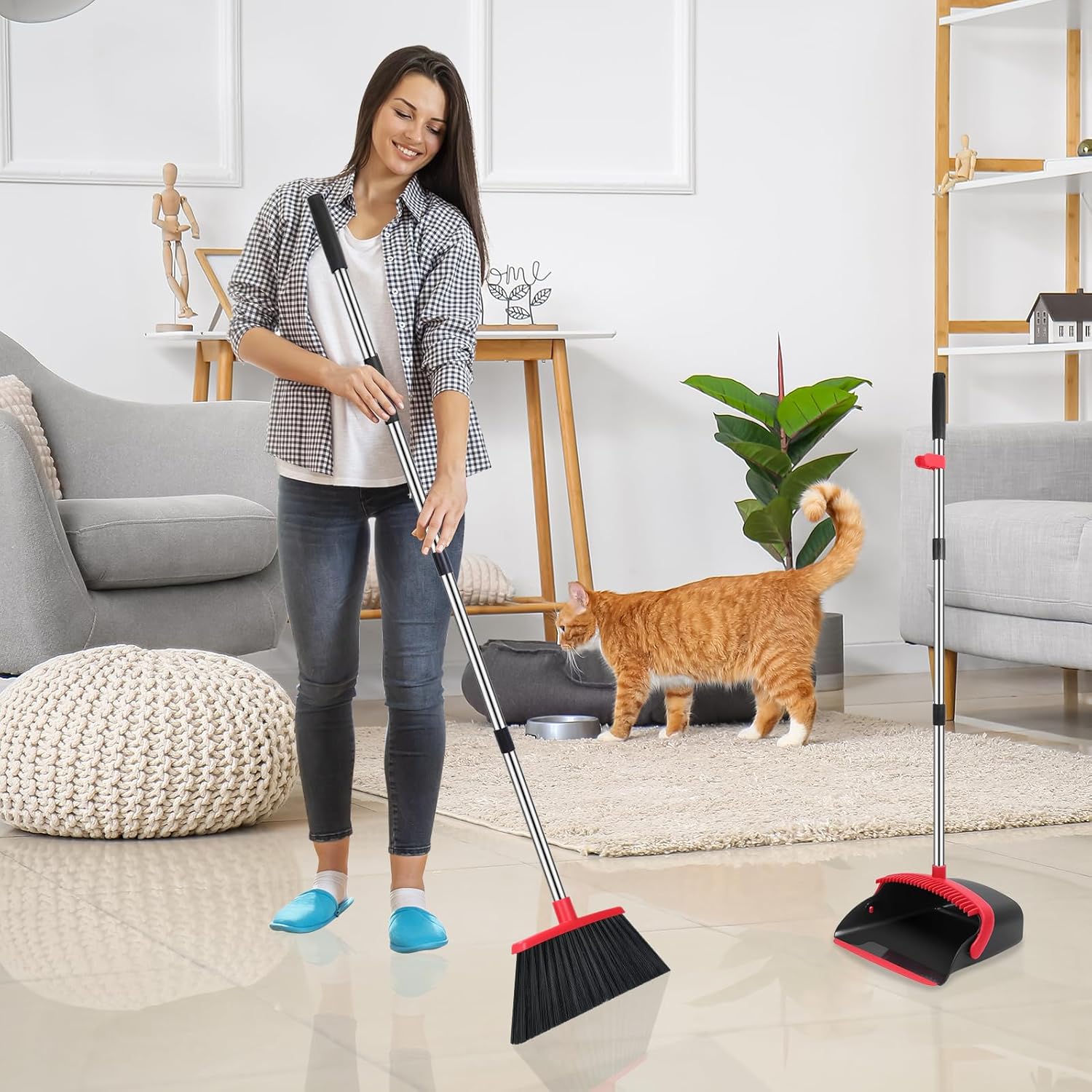 Adjustable Broom Dustpan Set