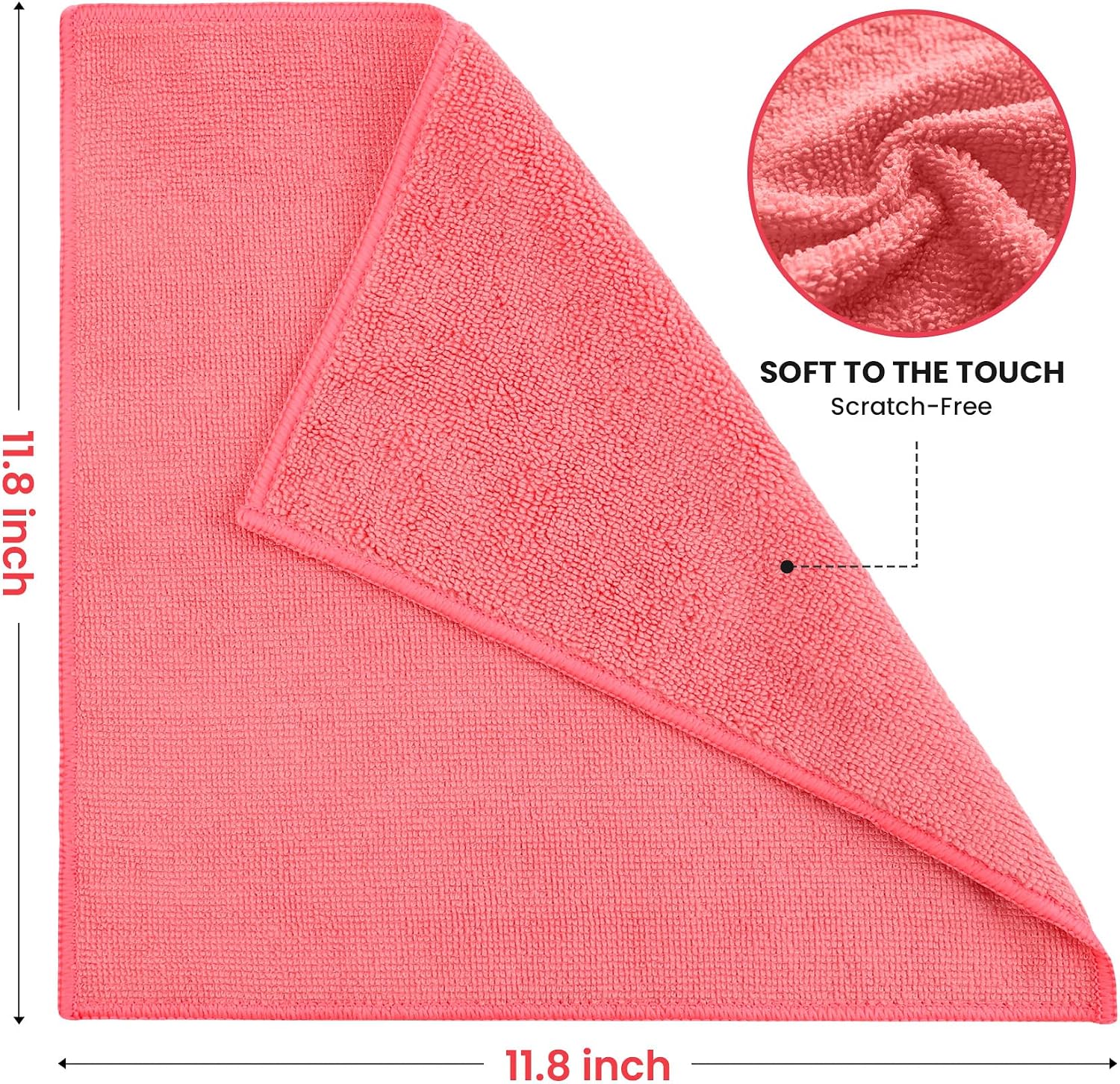 Assorted Microfiber Cleaning Cloths - 12-Pack