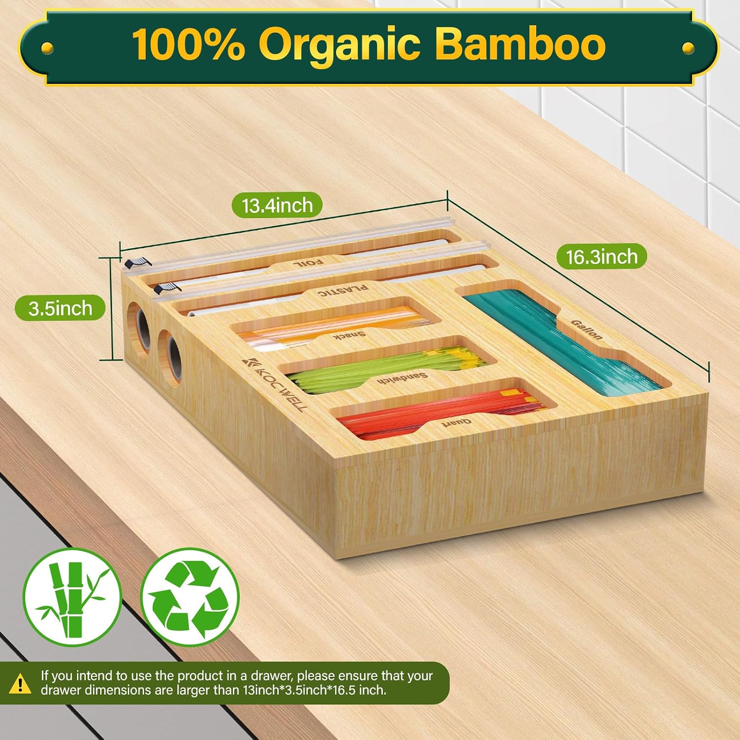 Bamboo Food Bag Organiser