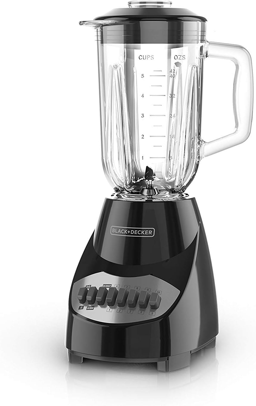 Black 5-Cup Glass Jar Blender