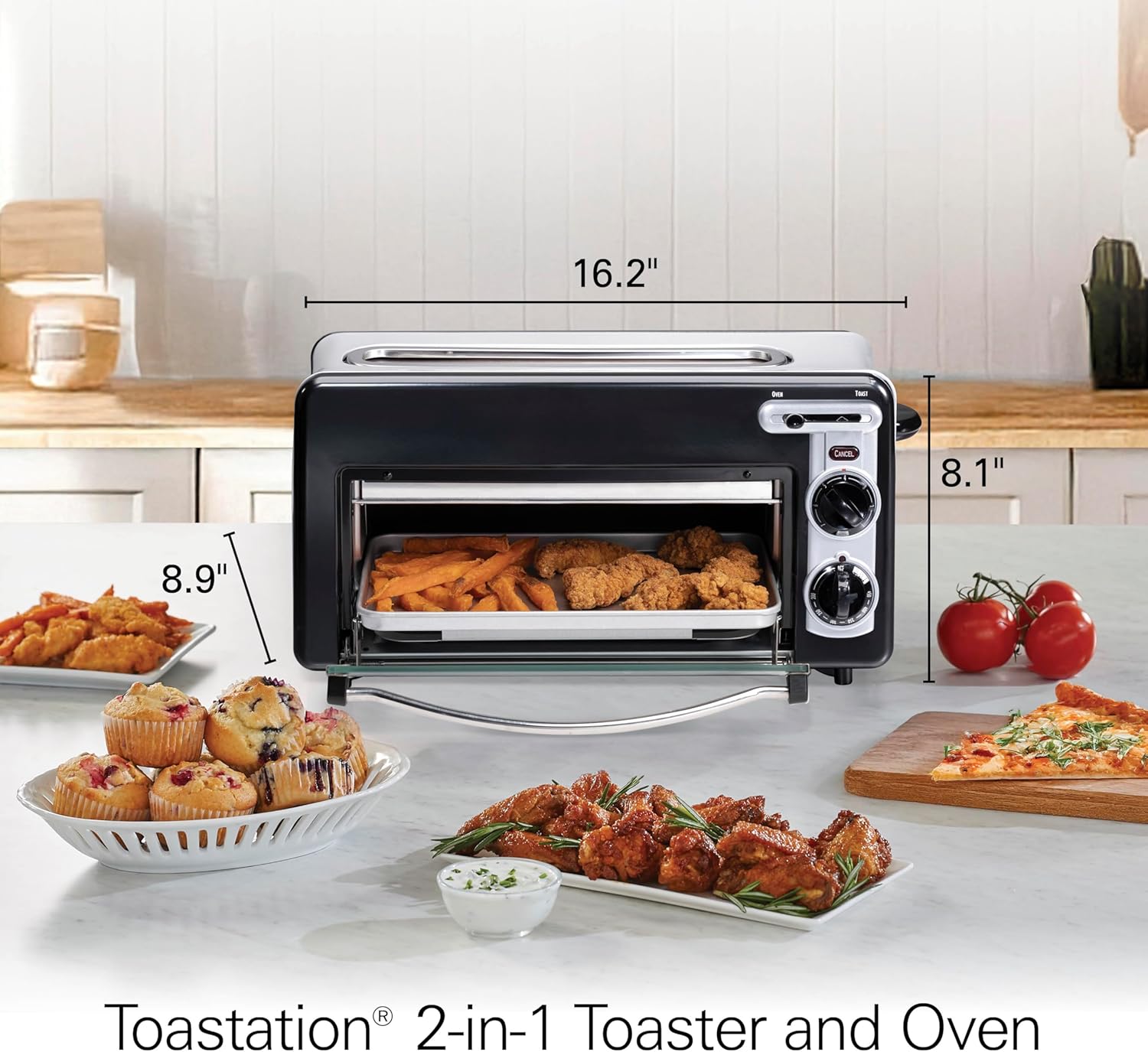Black Silver Toaster Oven