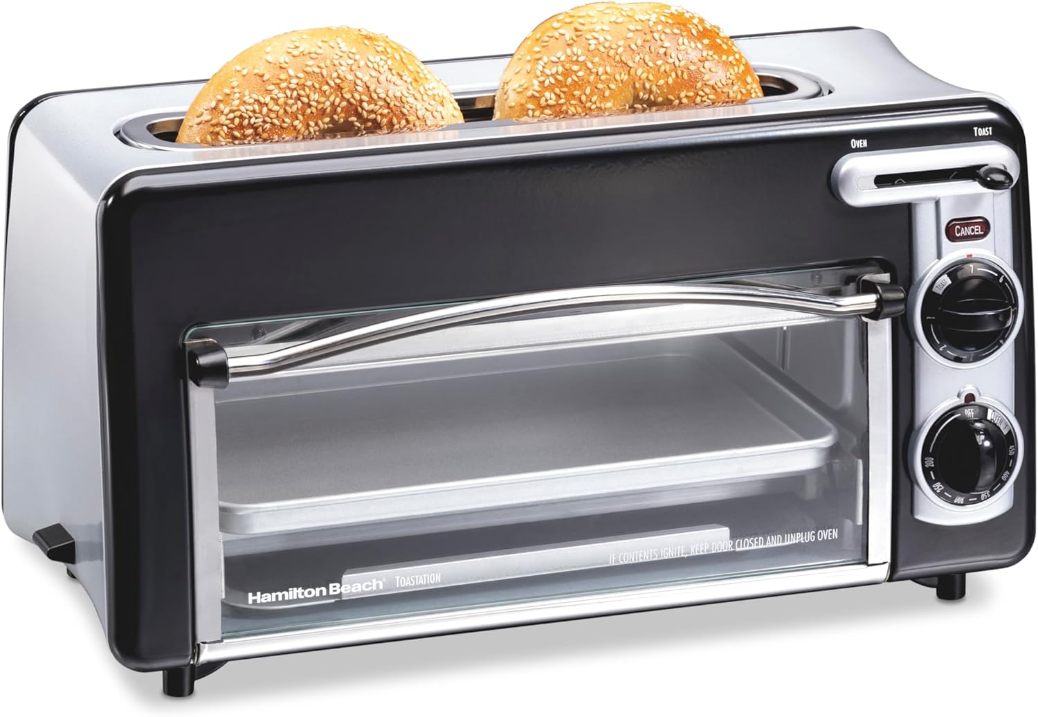 Black Silver Toaster Oven