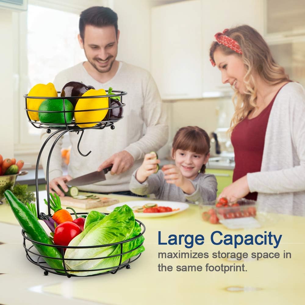 Black Two-tier Fruit Basket