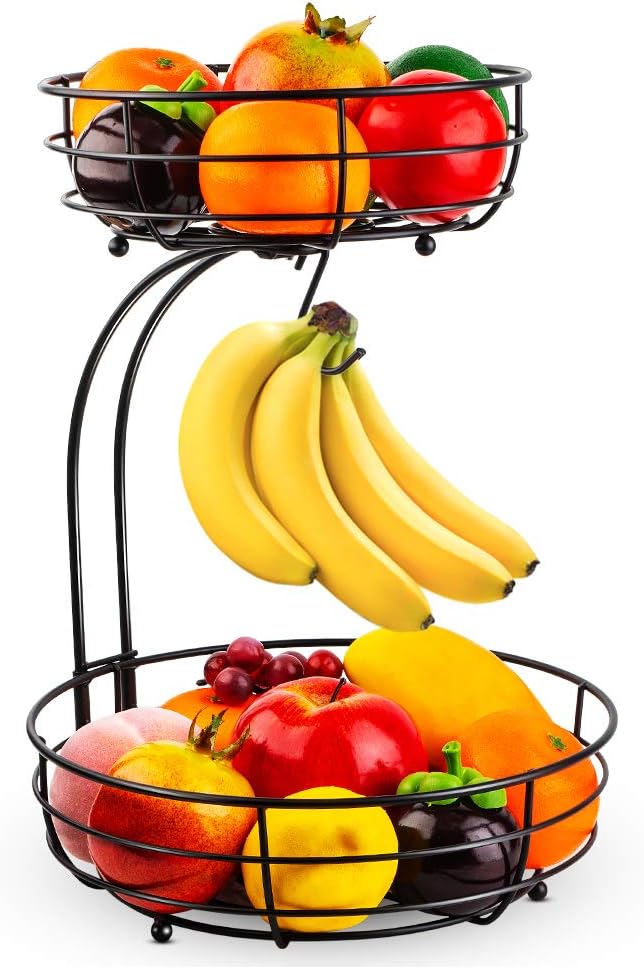 Black Two-tier Fruit Basket
