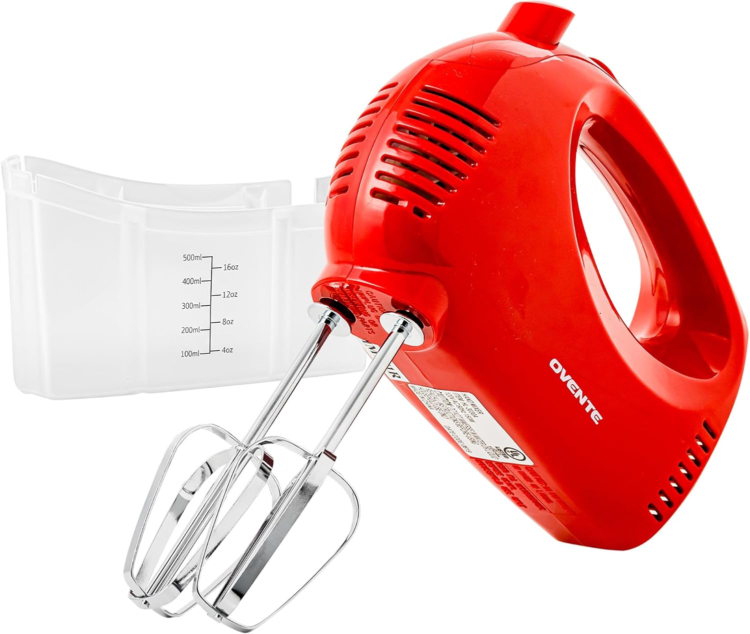 Red Electric Hand Mixer with Storage Case