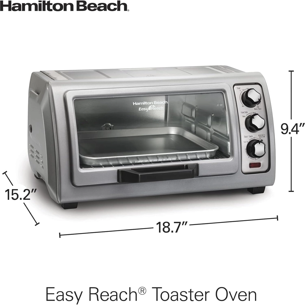 Silver Easy Reach Toaster Oven